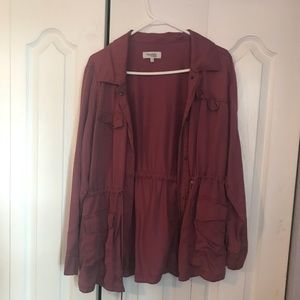 Pink/red jacket/ overthrow